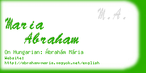 maria abraham business card